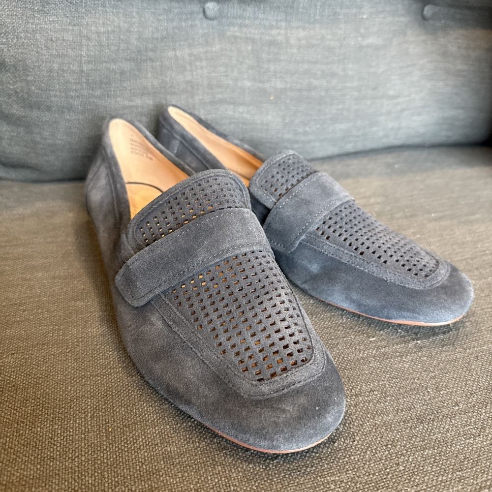 Blue Suede Women's Leather Shoes Stacie Loafers 8.5 Medium Slip On Violet & Red